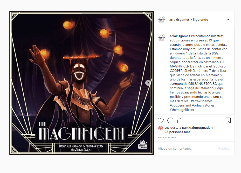 Anuncio en Instagram The Magnificent