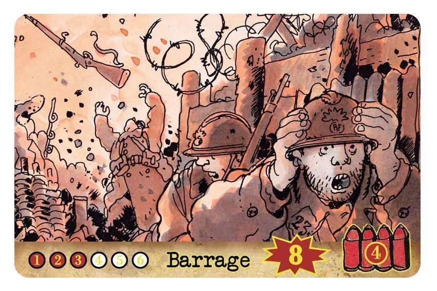 Carta de bombardeo juego de mesa